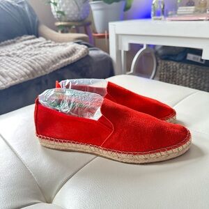 Free People Espadrilles Size 39 Color Red Suede Slip On Loafers
